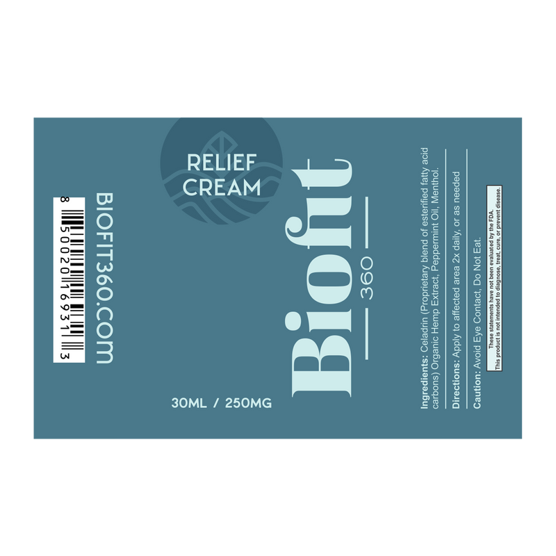 Relief Cream Starter Pump - 250mg - BioFit 360 CBD